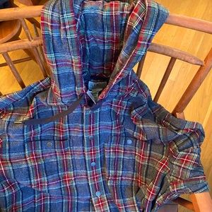 Men’s Hooded long sleeve Flannel Jacket